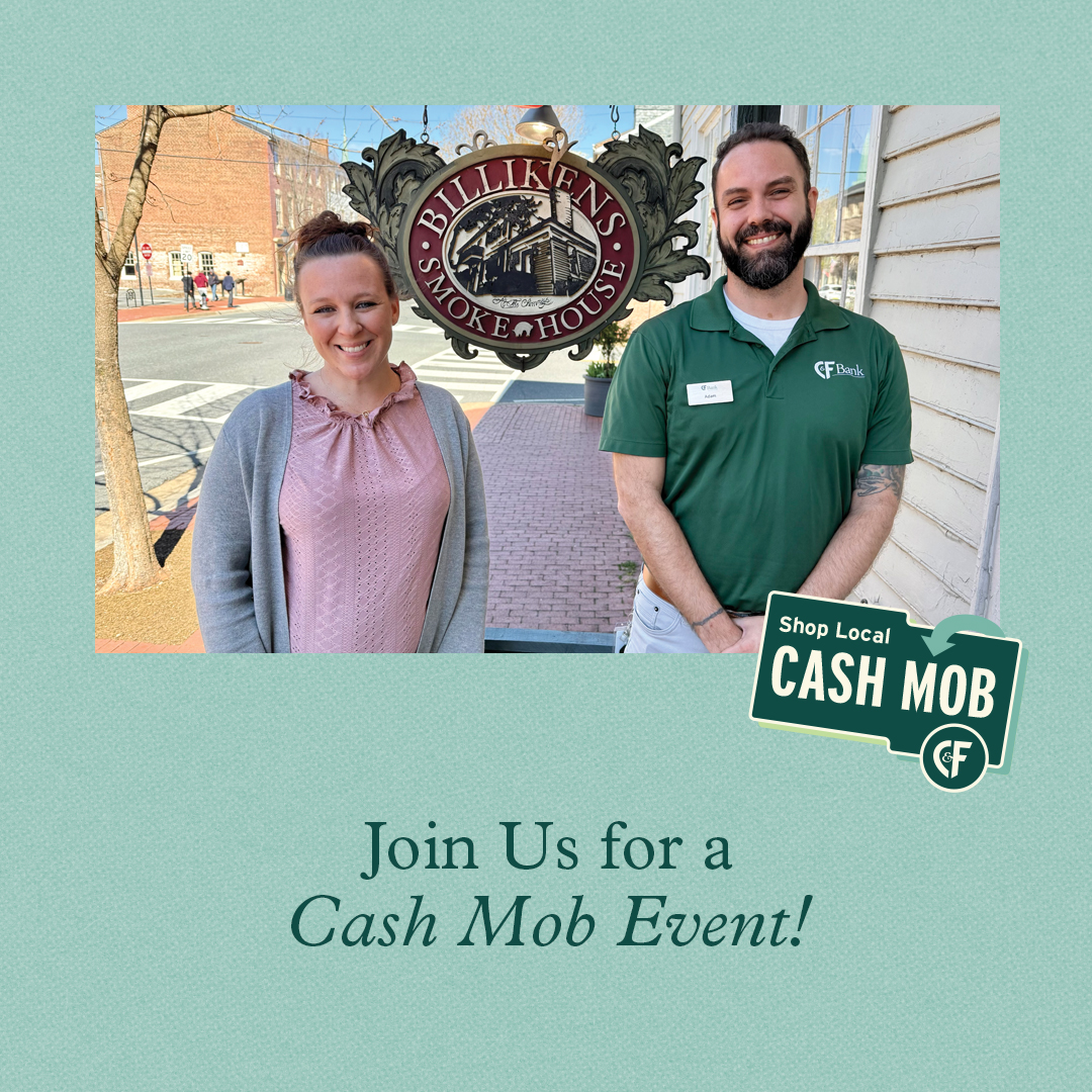 CandFBank's tweet image. Join us for a Cash Mob at Billikens Smokehouse! 🍽️ Support this local gem in downtown Fredericksburg on April 25, 12-2 PM. The first 25 customers get $10 off their order! #CashMob #SupportLocal