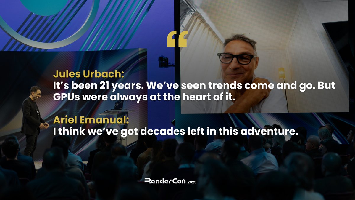 The Render Network (@rendernetwork) on Twitter photo The closing words from <a href="/AriEmanuel/">Ari Emanuel</a> and <a href="/JulesUrbach/">Jules Urbach</a>'s talk at #RenderCon said it all.
21 years in and decades to go - GPUs have always been the heart of it (3D rendering, AI, and everything in between) - <a href="/rendernetwork/">The Render Network</a> The closing words from <a href="/AriEmanuel/">Ari Emanuel</a> and <a href="/JulesUrbach/">Jules Urbach</a>'s talk at #RenderCon said it all.
21 years in and decades to go - GPUs have always been the heart of it (3D rendering, AI, and everything in between) - <a href="/rendernetwork/">The Render Network</a>