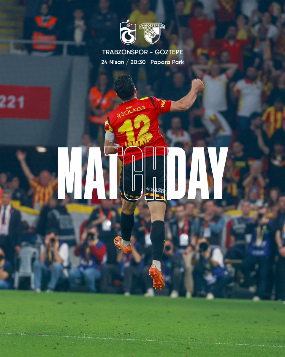 Göztepe’miz Ziraat Türkiye Kupası Finali yolunda Trabzonspor deplasmanında.💪

🗓️ 24 Nisan Perşembe
🕣 20:30
📍  Papara Park

#HaydiBastırŞanlıGöztepe #Göztepe #GAGS #Trabzonspor
