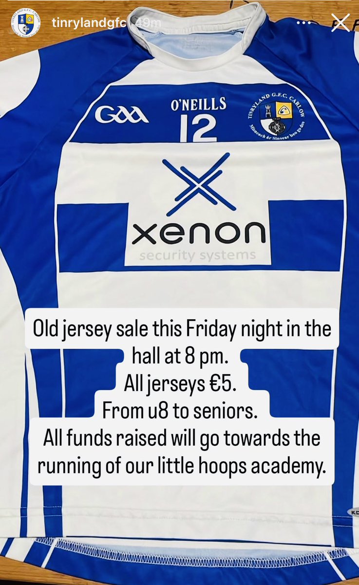 📣Jersey sale in the club this Friday night 📣<a href="/Tinryland_GFC/">Tinryland GFC</a> <a href="/BenneTinry/">B / T Ladies LGFC</a>
