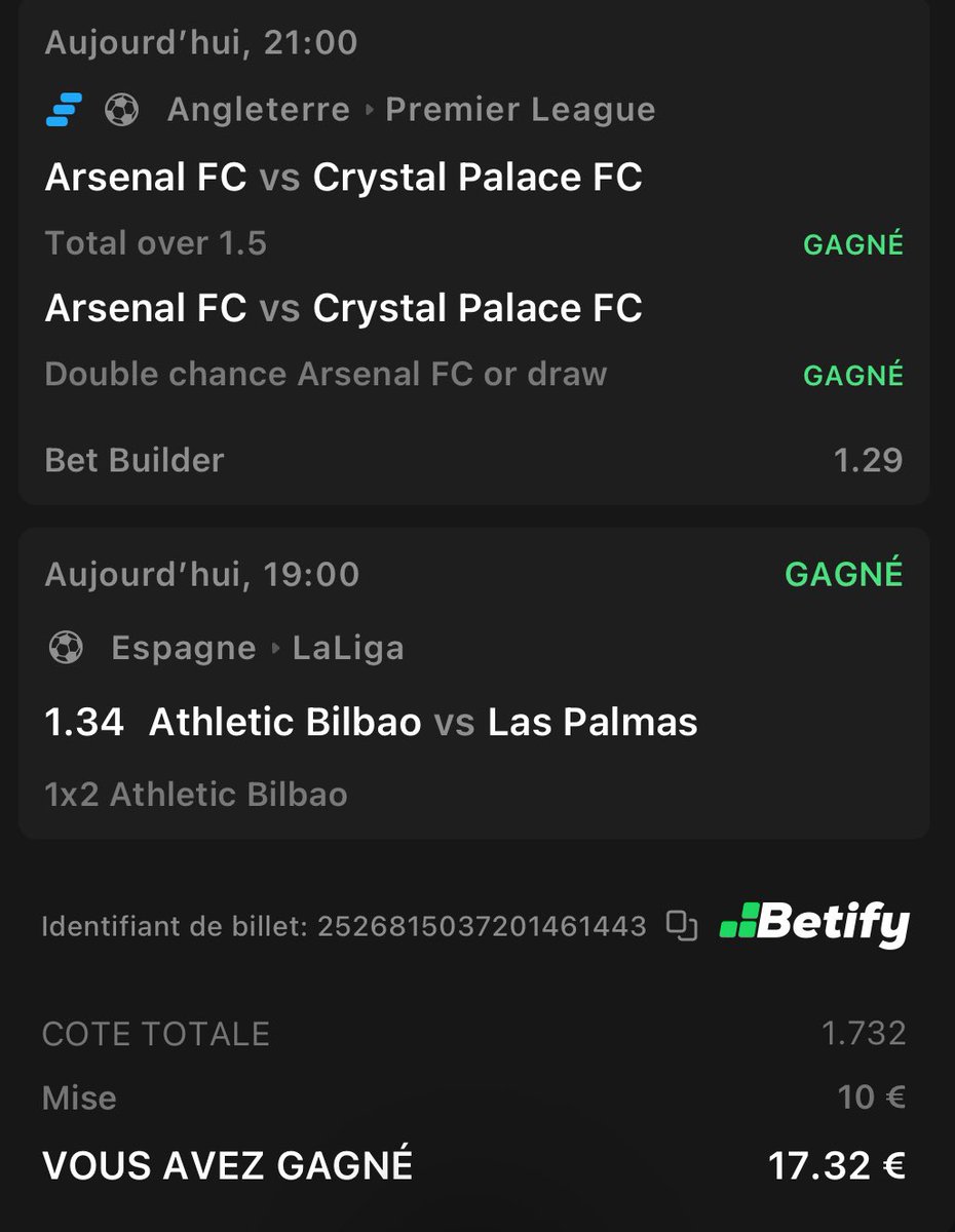LeGauloisBets's tweet photo. ✅COMBI SAFE VALIDÉ (23/04)
1️⃣Arsenal gagne ou nul + +1.5 buts
2️⃣Bilbao gagne à la maison
Cote : 1.73 | Mise : 10€ → 17,32€
Solide, propre, sans bavure. On sécurise, on encaisse.
RT + Follow si tu veux des bets aussi clean que ça !
#LaCoteGauloise #PronosFoot #TeamParieur https://t.co/ziTwAIYDao