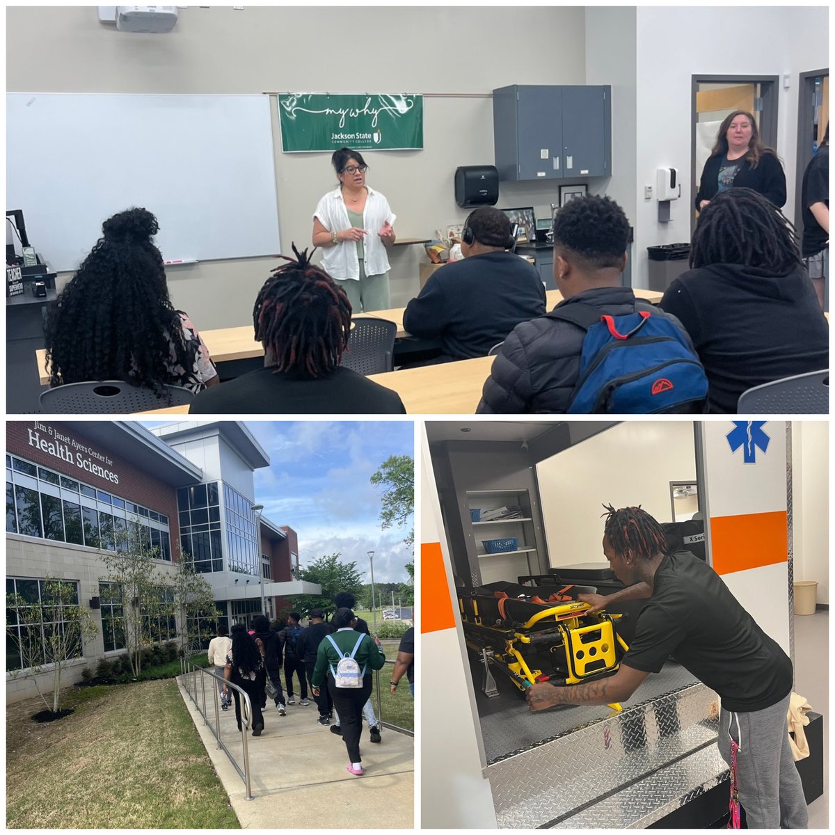JCMCougars's tweet image. Mrs Lynum’s class took a tour of @JSCC_main. where they learned about programs offered &amp;amp; hands-on learning opportunities available for students. They also saw #ClassOf2023’s Miguel when touring AMT! #RestoreTheRoar @RamonicaD @ap_baker1 @JMCSchools