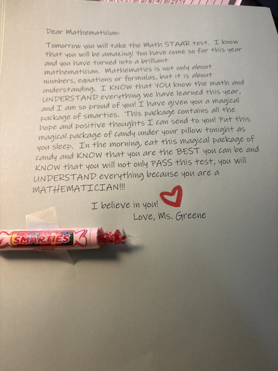 missjessgreene's tweet image. Wish my kiddos some luck tomorrow as they take their Math STAAR! ⭐️ #staartest #iteachfifth #iteachmath