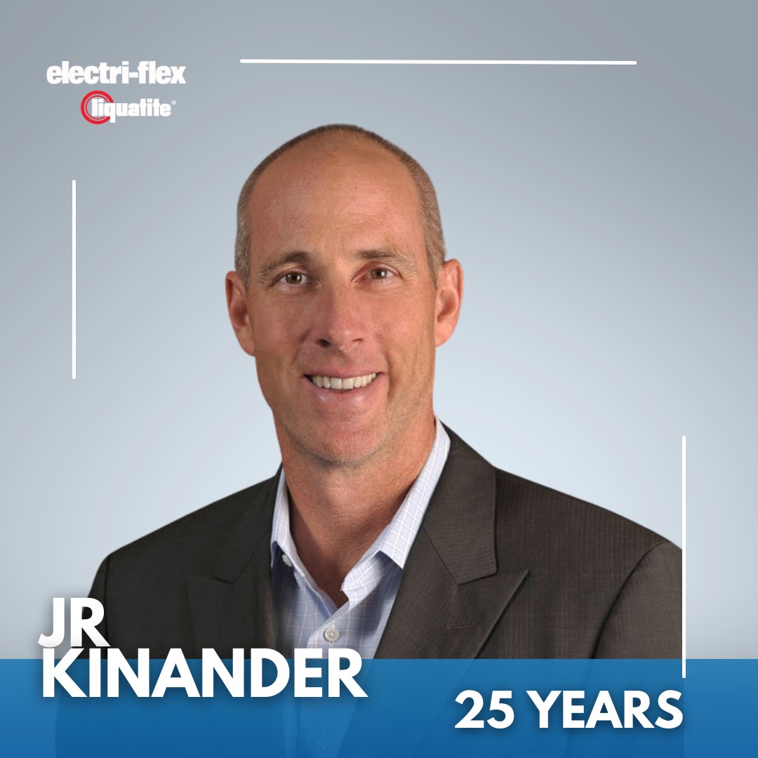 Electri-flex proudly celebrates JR Kinander, Vice President, as he marks an outstanding 25 years with Electri-Flex. JR's enthusiasm and exceptional leadership play a pivotal role in shaping our position as a trusted leader in the industry.