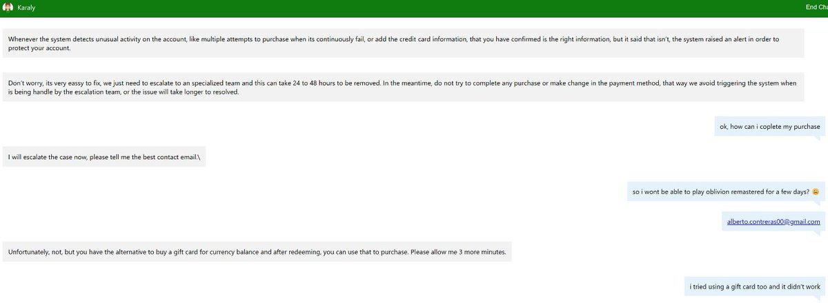 albertocont00's tweet photo. @Microsoft @Xbox @XboxSupport why you no wanna take my payment. How am I gonna play Oblivion Remastered now????? https://t.co/3n7WXwuFG7