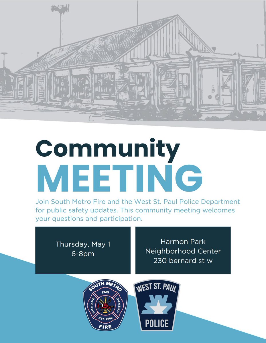 Join us and South Metro Fire on May 1st, 6-8pm for a Public Safety Community Meeting! Come and listen to a public safety update and bring your question!