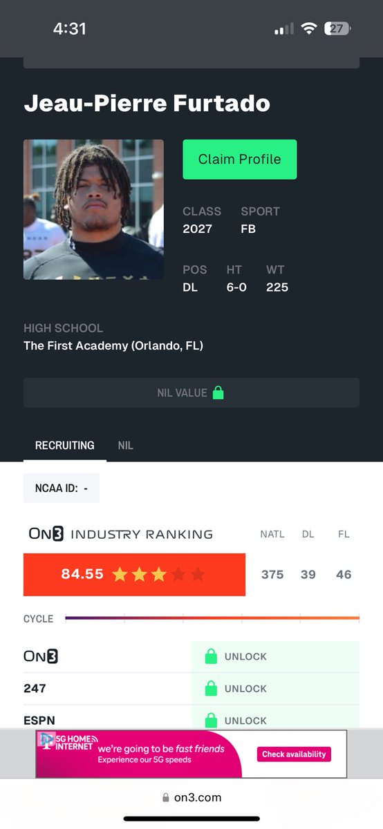 Jeau-Pierre Furtado (@pierrejeau) on Twitter photo Blessed to be ranked a 3⭐️ by @On3Recruits and <a href="/247Sports/">247Sports</a> <a href="/ChadSimmons_/">ChadSimmons</a> <a href="/Andrew_Ivins/">Andrew Ivins</a>
<a href="/BillyEmbody/">Billy Embody</a> <a href="/BlairASanderson/">Blair Sanderson</a> <a href="/EdOBrienCFB/">EdOBrienCFB</a> <a href="/JohnGarcia_Jr/">John Garcia, Jr.</a> <a href="/Royals__FB/">The First Academy Football</a> <a href="/trenchmenAC/">Aaron Tank Jones</a> Blessed to be ranked a 3⭐️ by @On3Recruits and <a href="/247Sports/">247Sports</a> <a href="/ChadSimmons_/">ChadSimmons</a> <a href="/Andrew_Ivins/">Andrew Ivins</a>
<a href="/BillyEmbody/">Billy Embody</a> <a href="/BlairASanderson/">Blair Sanderson</a> <a href="/EdOBrienCFB/">EdOBrienCFB</a> <a href="/JohnGarcia_Jr/">John Garcia, Jr.</a> <a href="/Royals__FB/">The First Academy Football</a> <a href="/trenchmenAC/">Aaron Tank Jones</a>