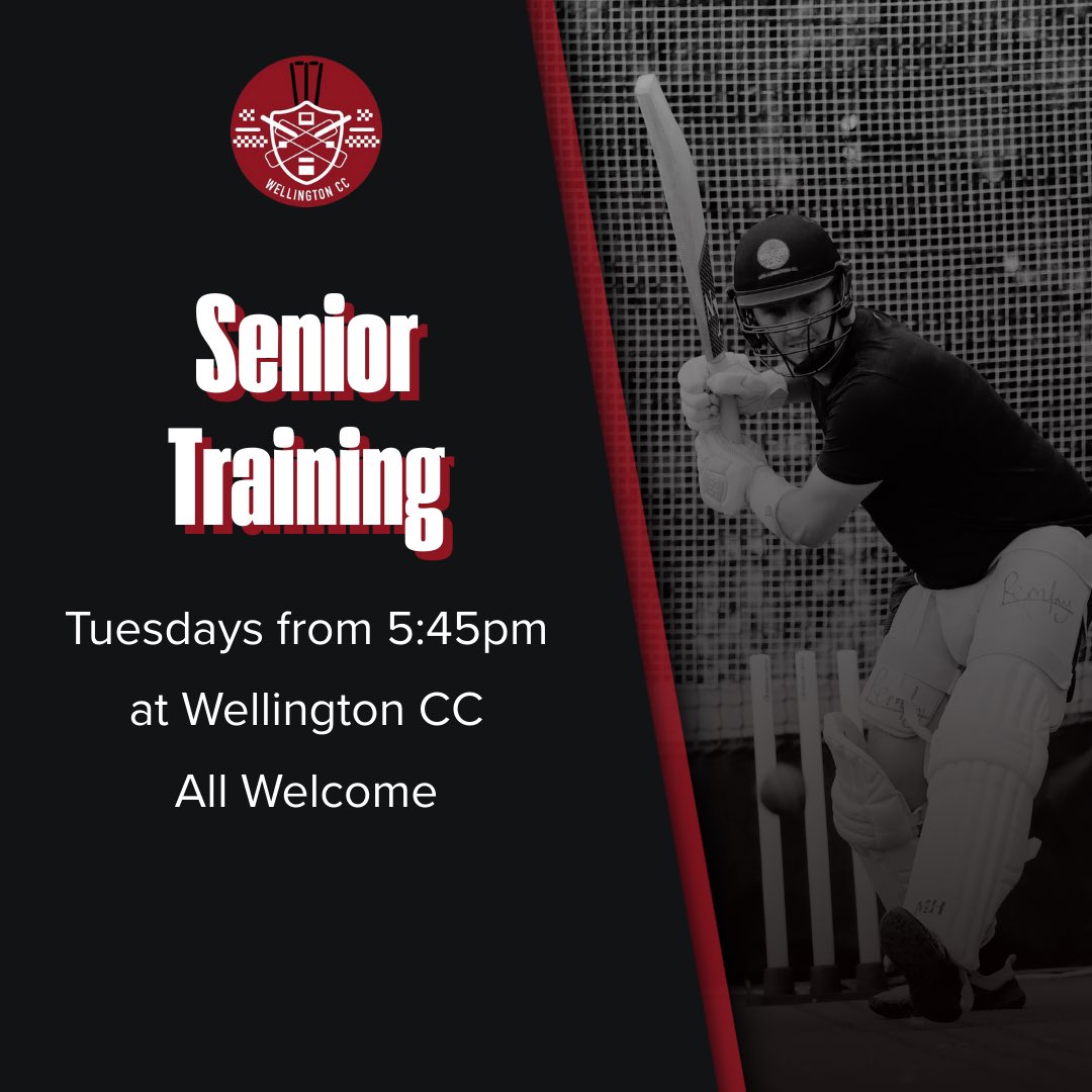 With cricket season upon us, here is the details for our senior training 🏏
