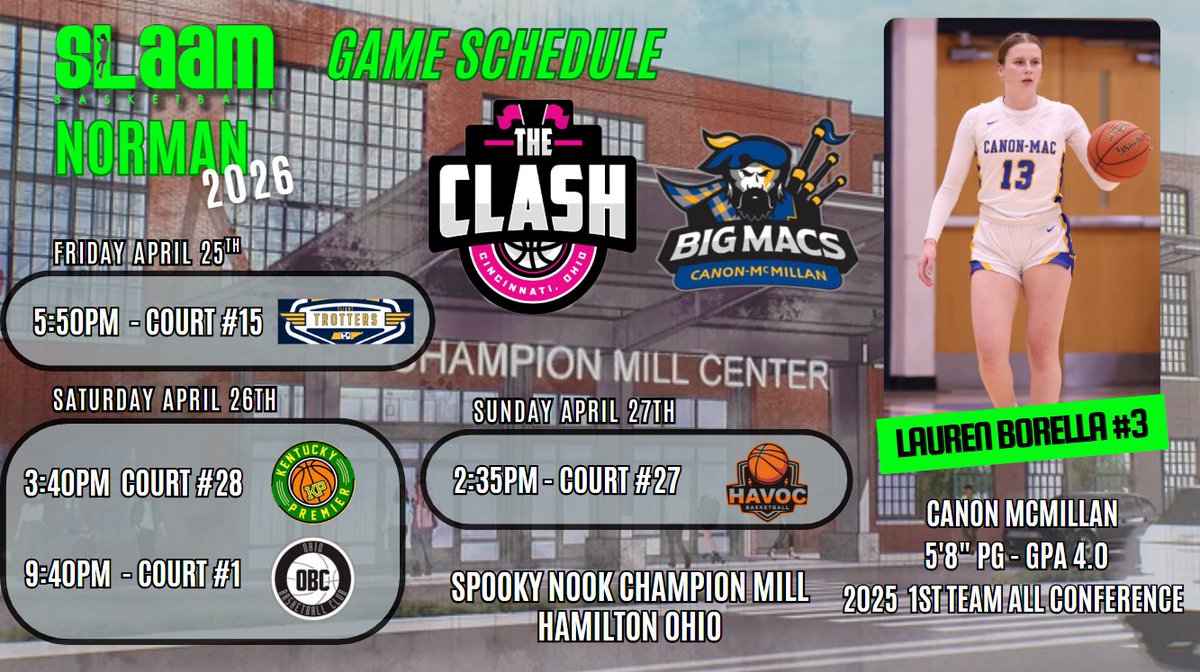 Lauren Borella (@borellalauren) on Twitter photo Looking forward to another great weekend of competition at The Clash this weekend with my team <a href="/Slaam26Norman/">SLAAM26NORMAN</a> <a href="/SelectEventsBB/">Select Events Basketball</a> <a href="/Elite40League/">Elite 40 League</a> Looking forward to another great weekend of competition at The Clash this weekend with my team <a href="/Slaam26Norman/">SLAAM26NORMAN</a> <a href="/SelectEventsBB/">Select Events Basketball</a> <a href="/Elite40League/">Elite 40 League</a>