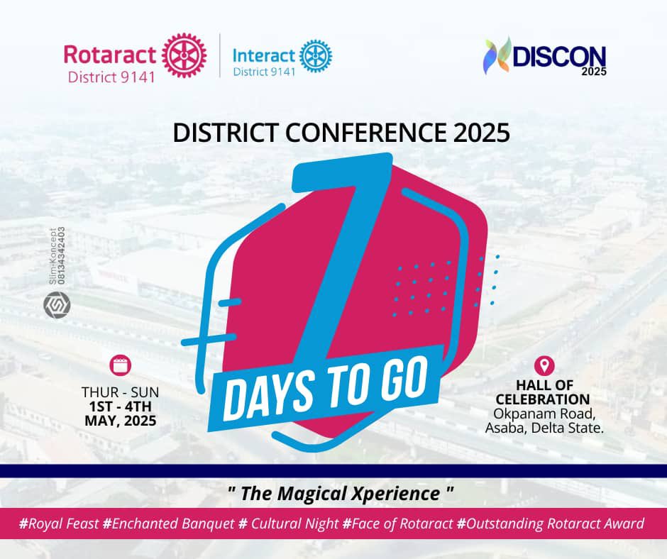 7 DAYS TO GO!
DISCON 2025 hits ASABA — the heart of Delta, rich in culture, fun, and vibes!

We’re set. Are you?

It’s magic or nothing!
#DISCON2025 #AsabaAwaits #7DaysToGo