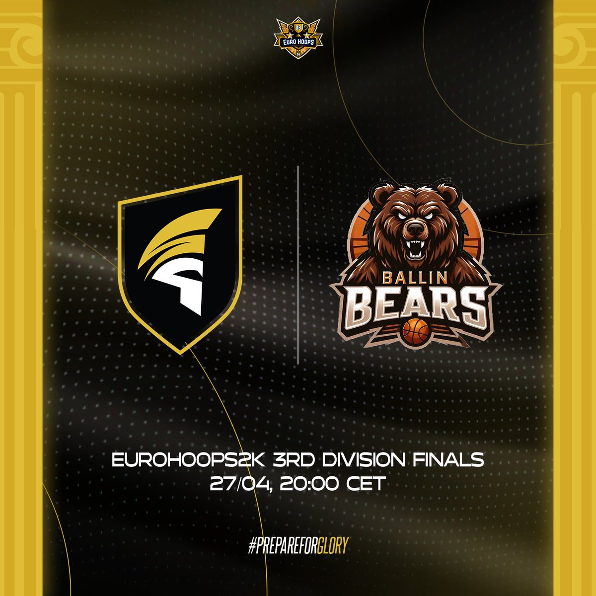 Spartans EU (@spartanseu) on Twitter photo Our NBA2K roster is competing in the <a href="/EuroHoops2K/">๐๐๐ฟ๐ผ ๐๐ผ๐ผ๐ฝ๐ ๐ฎ๐</a> 3rd division Finals on Sunday against @BearsKW5. Make sure to be there to support our boys in their effort to bring the trophy home! The game will be streamed here: twitch.tv/spartanseu
#PrepareForGlory
#gaming #esports #NBA2K Our NBA2K roster is competing in the <a href="/EuroHoops2K/">๐๐๐ฟ๐ผ ๐๐ผ๐ผ๐ฝ๐ ๐ฎ๐</a> 3rd division Finals on Sunday against @BearsKW5. Make sure to be there to support our boys in their effort to bring the trophy home! The game will be streamed here: twitch.tv/spartanseu
#PrepareForGlory
#gaming #esports #NBA2K