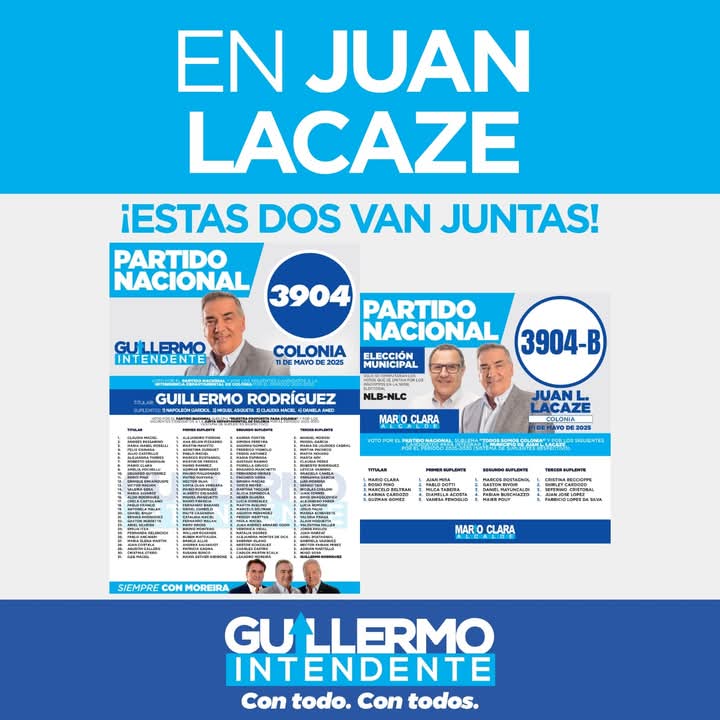 Estas son las mejores opciones para el 11 de mayo, cada localidad con su impronta y un Departamento con la #lista3904 de #GuillermoIntendente.