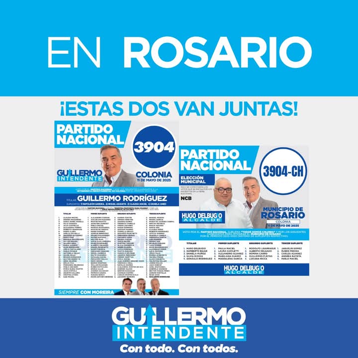 Estas son las mejores opciones para el 11 de mayo, cada localidad con su impronta y un Departamento con la #lista3904 de #GuillermoIntendente.