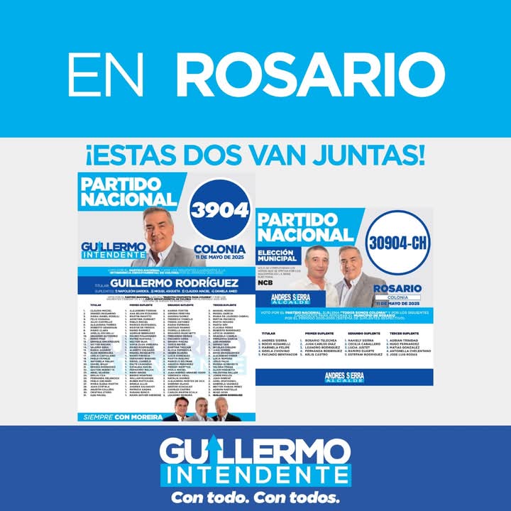 Estas son las mejores opciones para el 11 de mayo, cada localidad con su impronta y un Departamento con la #lista3904 de #GuillermoIntendente.