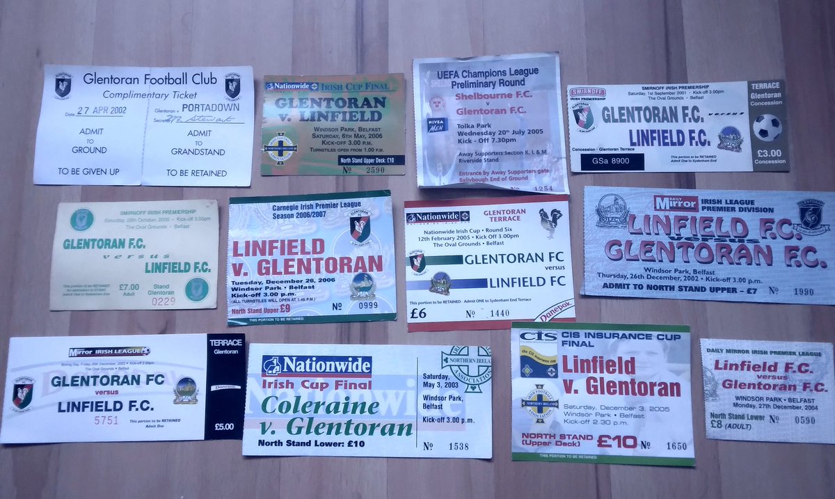 Happy Morgan Day 🔥 Here's some old tickets from games years ago in good nick. Can't remember why I was given a complimentary pass for the portadown game🤔 Forever And Ever 💚🖤❤️