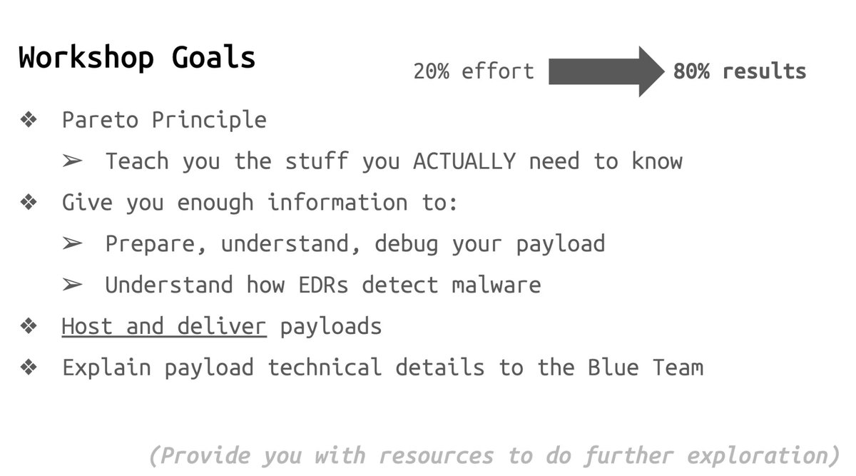 The materials for my workshop: "Practical Malware Development" is finally available on GitHub.

github.com/rad9800/PMD

If any folk have questions, feel free to ping me in the OnlyMalware discord.