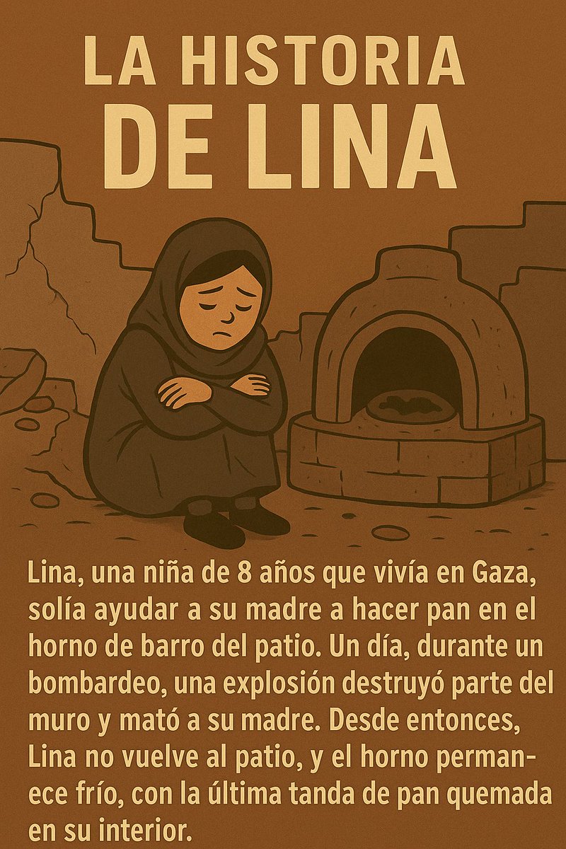 Apoyemos a Palestina.

Ningún niño debería perder a su madre por una bomba. Ninguna familia debería vivir entre escombros. Historias como la de Lina no pueden repetirse. Alzamos la voz por la paz, por la justicia y por un futuro sin guerras.