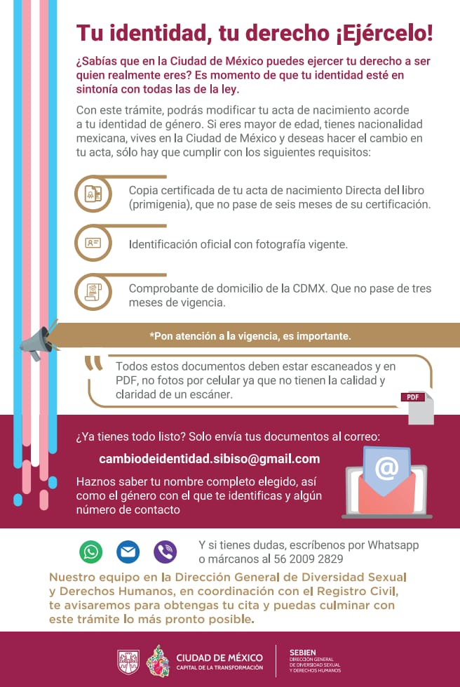DiversidadSexual CDMX (@diversidadcdmx) on Twitter photo ¡Hoy estamos aquí! Realiza tu cambio de ✨ identidad de género✨ en tu Acta de Nacimiento 📃 nos encontramos en las instalaciones de la #USIPT con personal de la <a href="/DiversidadCDMX/">Secretaría Ejecutiva de la UNADIS.</a> que te ayudará a realizar el trámite, de⏳10 a 16 horas.
#EresConOrgullo🏳️🌈🏳⚧ ¡Hoy estamos aquí! Realiza tu cambio de ✨ identidad de género✨ en tu Acta de Nacimiento 📃 nos encontramos en las instalaciones de la #USIPT con personal de la <a href="/DiversidadCDMX/">Secretaría Ejecutiva de la UNADIS.</a> que te ayudará a realizar el trámite, de⏳10 a 16 horas.
#EresConOrgullo🏳️🌈🏳⚧