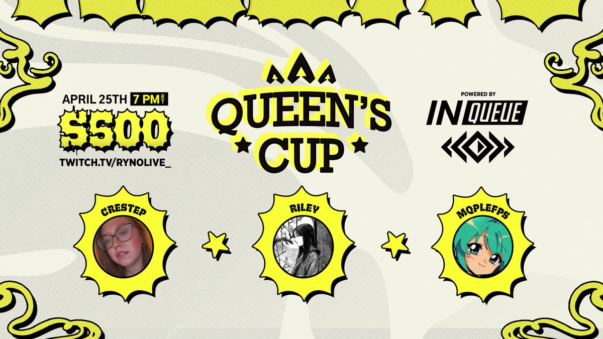 $500 Queen's Cup Open is only days away! I'm excited to see the ladies' community back in action! 

Introducing first. Season 3 Queen's Cup Champion. Welcome back to team <a href="/SolisApex/">SolisApex</a> !!

<a href="/crestepTTV/">crestep</a> | <a href="/rileyiwnl/">riley</a> | <a href="/MqpleFPS/">MqpleFPS</a>