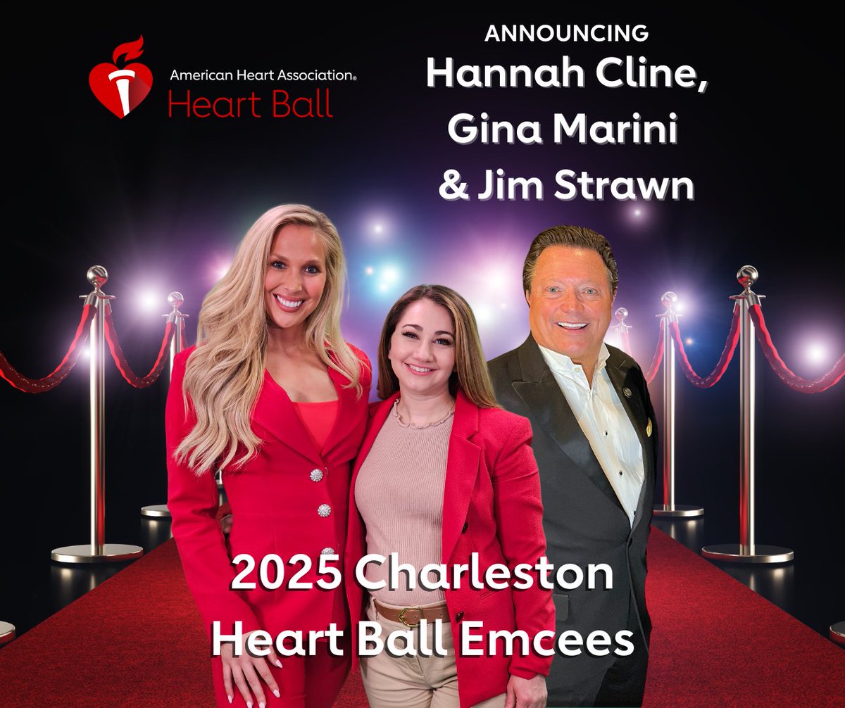 West Virginia AHA (@aha_wv) on Twitter photo We're excited to announce our GLAMOUROUS emcees for the Charleston Heart Ball! A HUGE thanks to <a href="/HannahClineWCHS/">Hannah Cline</a> and <a href="/ginamarini/">Gina Marini</a> with <a href="/wchs8fox11/">Eyewitness News</a> and the inimitable <a href="/JimStrawn21/">James W Strawn</a> for bringing extra glitz to our event! Get your tickets today - spr.ly/60162wDLK
#CharlestonHB We're excited to announce our GLAMOUROUS emcees for the Charleston Heart Ball! A HUGE thanks to <a href="/HannahClineWCHS/">Hannah Cline</a> and <a href="/ginamarini/">Gina Marini</a> with <a href="/wchs8fox11/">Eyewitness News</a> and the inimitable <a href="/JimStrawn21/">James W Strawn</a> for bringing extra glitz to our event! Get your tickets today - spr.ly/60162wDLK
#CharlestonHB