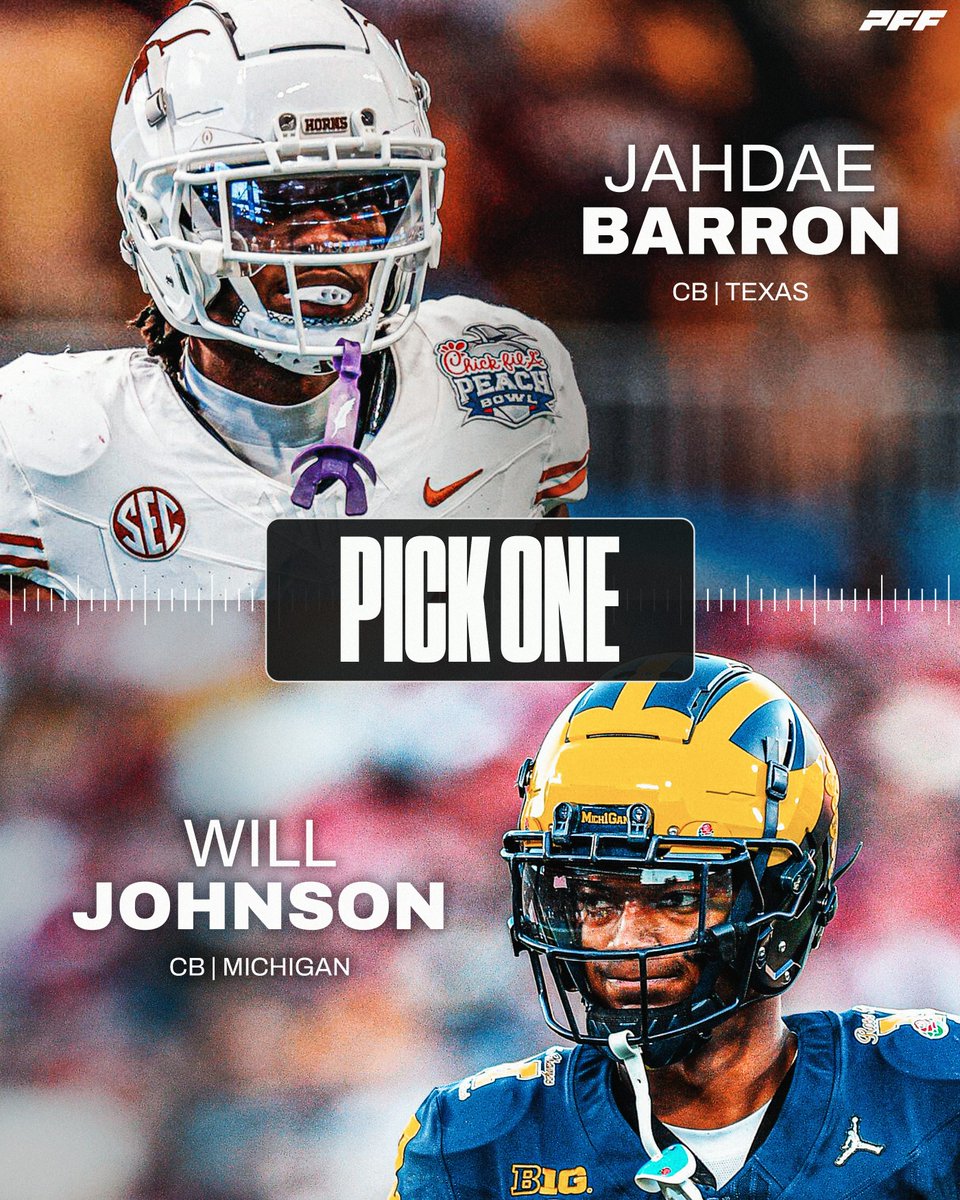 PFF's tweet photo. Who is CB1 in the 2025 NFL Draft? https://t.co/Sq4YMfeZTB