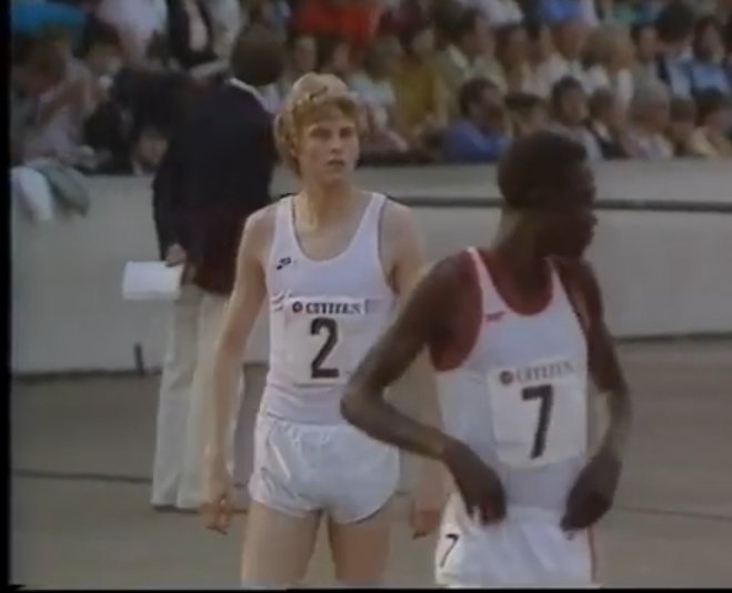 My Father &amp; Steve Cram lining up for an 800m in 1982.