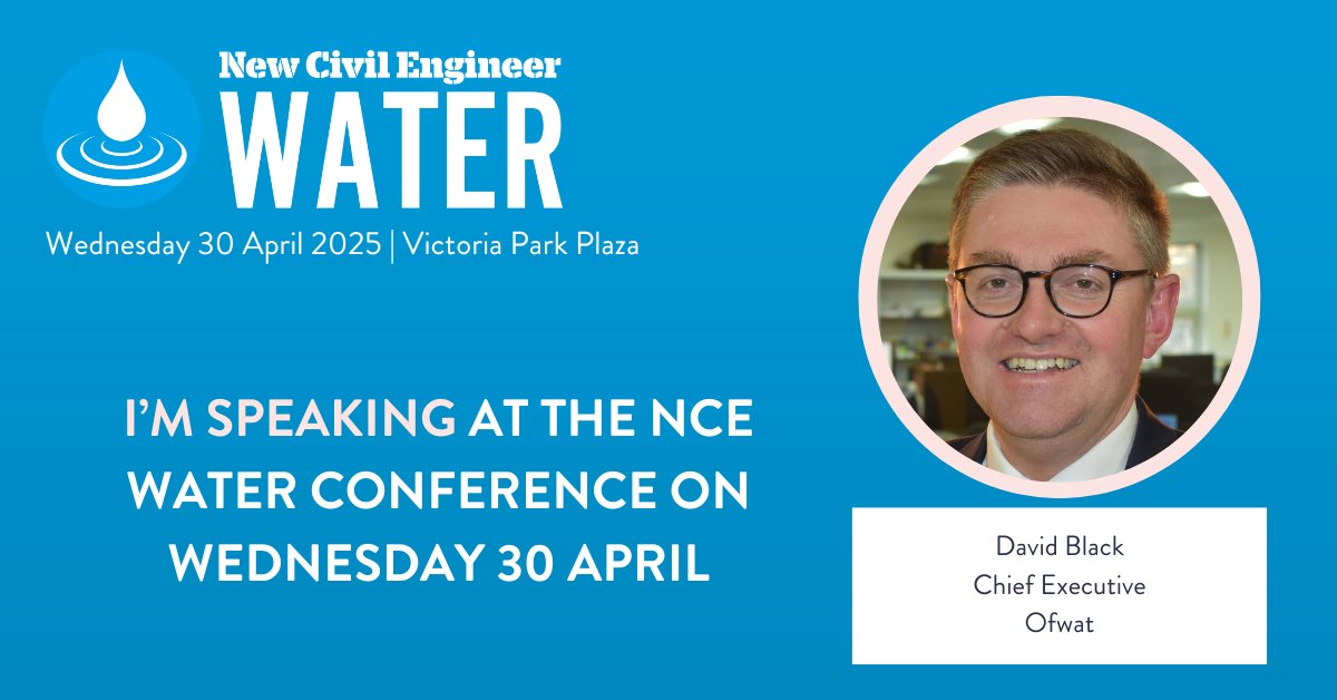 Hear from David Black, Chief Executive from <a href="/Ofwat/">Ofwat</a> as he leads on 'Delivering a step change - Securing the future of the UK water sector'. #NCEWater

Secure your place today and discover the latest insights from Ofwat : bit.ly/4gqPixG