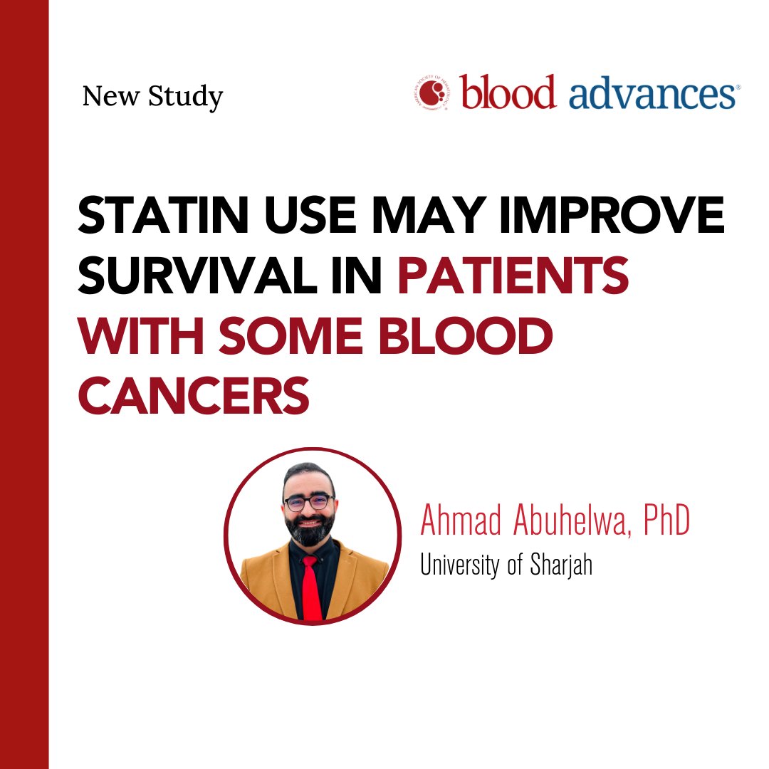Could a common cholesterol medication help in cancer care?  

New research found statin use was linked to a 61% lower risk of cancer-related death in patients with CLL or SLL receiving targeted therapy.  

Read more: ow.ly/scYW50VGl6o

#Leusmh #Lmsm <a href="/BloodAdvances/">Blood Advances</a> <a href="/uSharjah/">UOS</a>