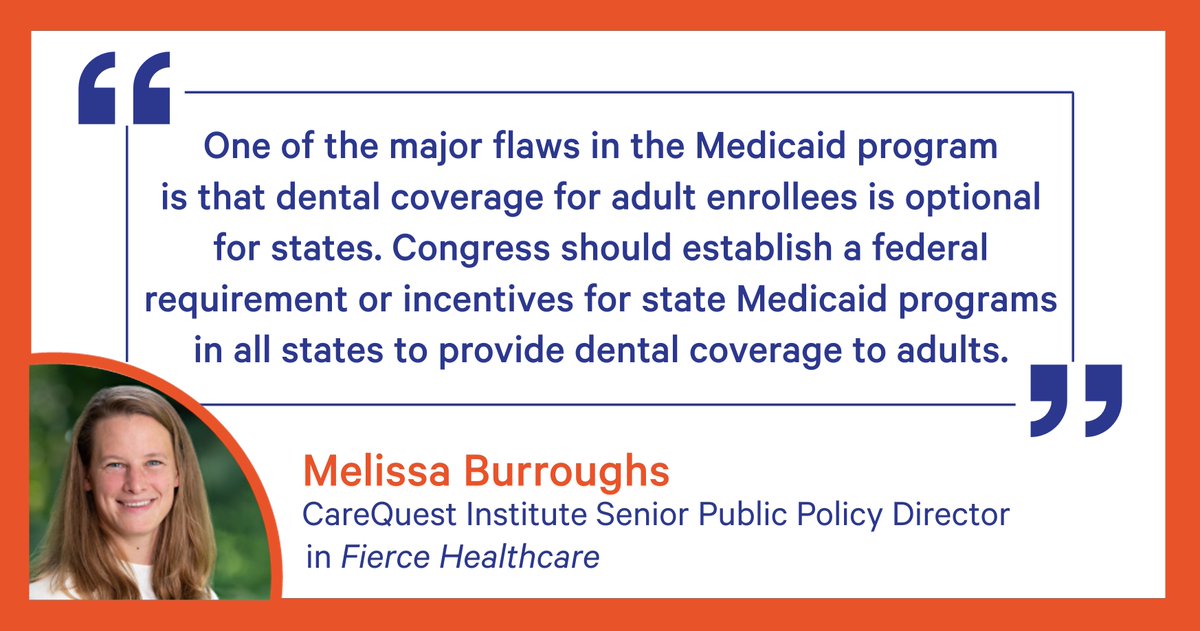 CareQuest Institute for Oral Health (@carequestinst) on Twitter photo With #Medicaid funding on the chopping block, it's critical we protect access to oral health care. CareQuest Institute spoke to <a href="/FierceHealth/">FierceHealthcare</a> about how dental benefits are usually one of the first things states eliminate when Medicaid funding is cut. ow.ly/81CV50VGnr5 With #Medicaid funding on the chopping block, it's critical we protect access to oral health care. CareQuest Institute spoke to <a href="/FierceHealth/">FierceHealthcare</a> about how dental benefits are usually one of the first things states eliminate when Medicaid funding is cut. ow.ly/81CV50VGnr5