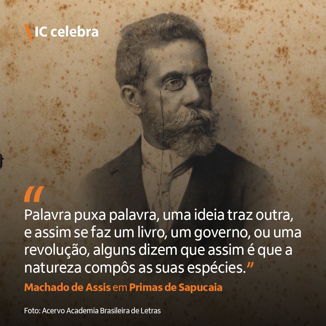DIA MUNDIAL DO LIVRO 📖 Tudo começa com uma palavra, e Machado de Assis já sabia: livros constroem ideias – e ideias transformam o mundo! Para você, o que um livro representa?