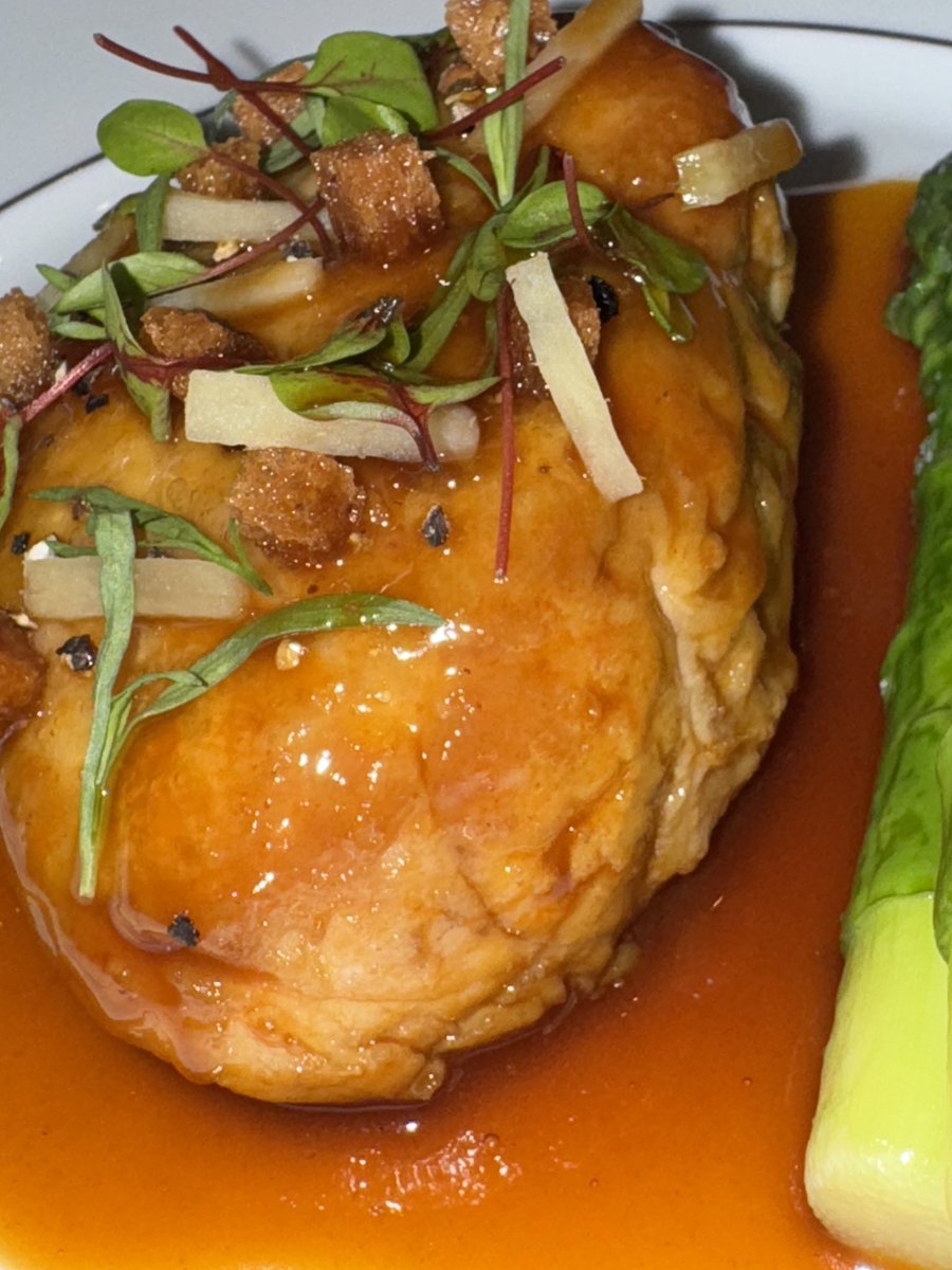 Ris de veau à la diable , aspergues  vertes  #Ambroisie #Paris 👨‍🍳🇫🇷