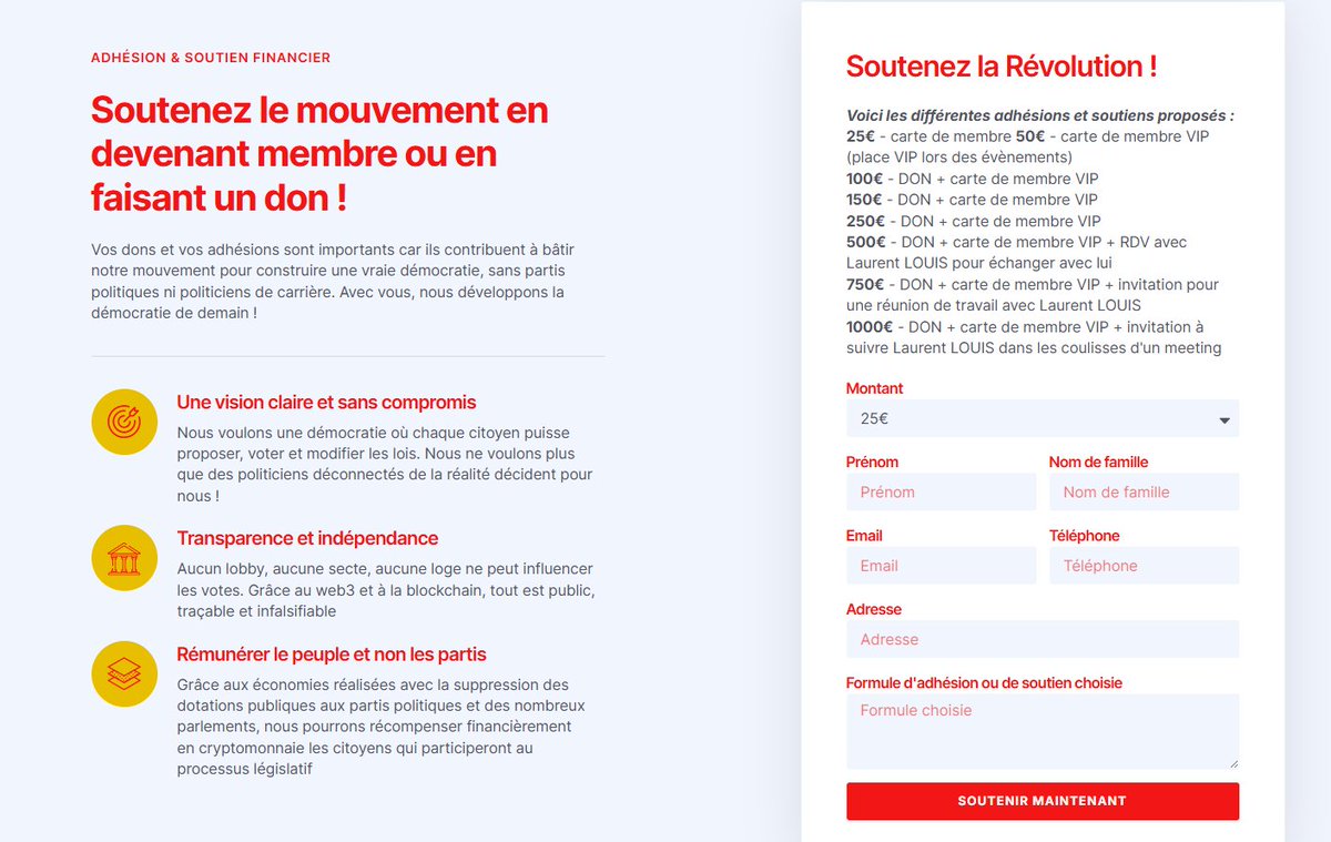 1000 euros la carte de membre, ça fait cher l'adhésion à la révolution.