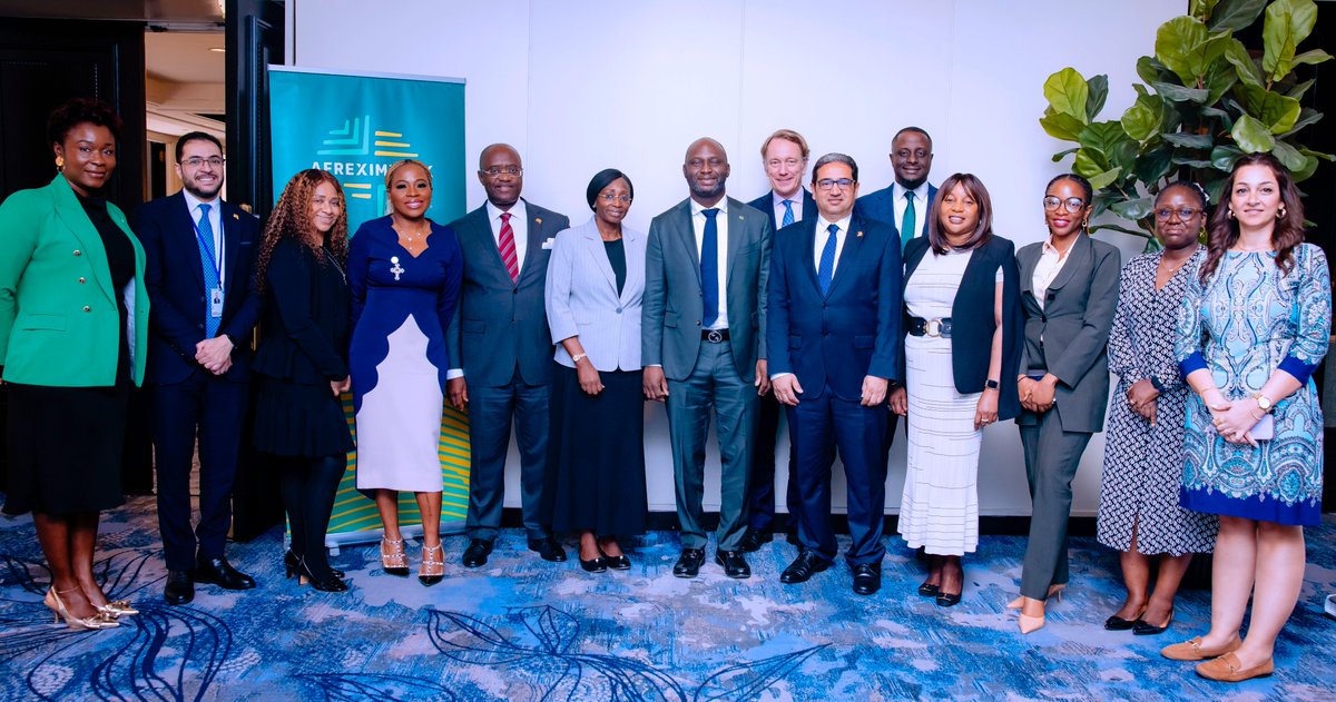 afreximbank's tweet photo. Strengthening Strategic Collaboration with @BOINigeria  

On the sidelines of the #IMF #SpringMeetings, Afreximbank hosted Nigeria’s Bank of Industry delegation, led by MD/CEO Dr. Olasupo Olusi.

The Afreximbank team, led by Dr. George Elombi, EVP – Corporate Governance and Legal Services, and Mr. Haytham El Maayergi, EVP – Global Trade Bank, engaged in high-level discussions to deepen cooperation on financing, guarantees, and strategic investments to support Africa’s private sector, SMEs, and industrialisation.

Talks also explored collaboration on the African Medical Centre of Excellence (AMCE)and participation in #IATF2025 @iatf2025 and the Afreximbank Annual Meetings #AAM2025.

#Afreximbank #BOI