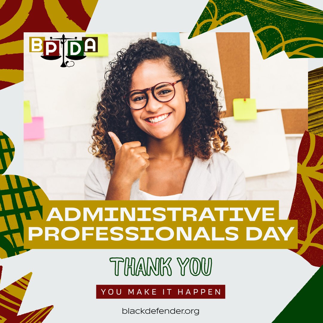 BPDA_justice's tweet photo. Today, we celebrate and thank the incredible administrative professionals who are the backbone of our public defense offices. Your dedication, efficiency, and hard work ensure that justice is served every day. We couldn't do it without you! #AdminstrativeProfessionalsDay https://t.co/ZNpAI6vgOs