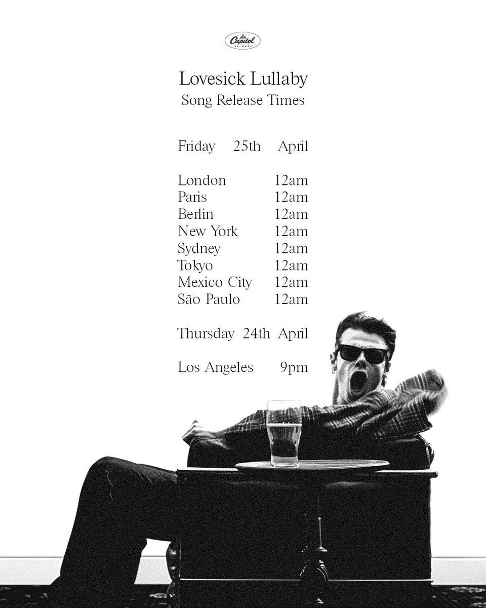 Meet Winston. Lovesick Lullaby global release times. Music video out Friday 4pm (BST).