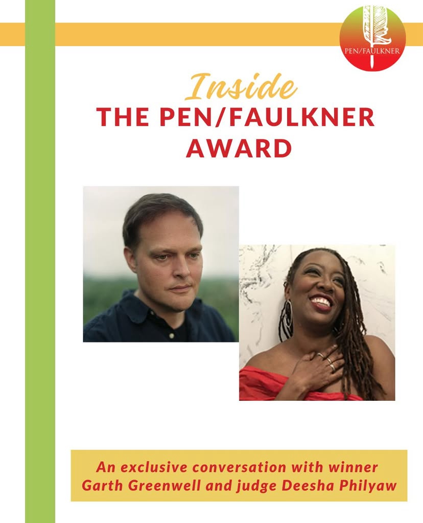 Garth Greenwell (@garthgreenwell) on Twitter photo Very excited to speak with <a href="/DeeshaPhilyaw/">Deesha Philyaw</a> about Small Rain for this online PEN/Faulkner event. Please join us Monday, Apr 28, at 7pm ET. Register here: eventbrite.com/e/inside-the-p⦠Very excited to speak with <a href="/DeeshaPhilyaw/">Deesha Philyaw</a> about Small Rain for this online PEN/Faulkner event. Please join us Monday, Apr 28, at 7pm ET. Register here: eventbrite.com/e/inside-the-pā¦