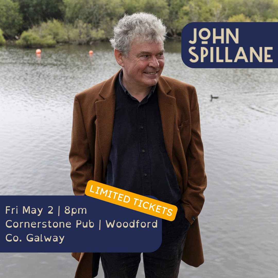 Low ticket warning! I'm delighted to be playing at The Corner Stone Pub, Woodford Co. Galway next Friday the 2nd of May at 8pm.  Tickets are flying out the door, grab yours here: eventbrite.ie/e/john-spillan…
