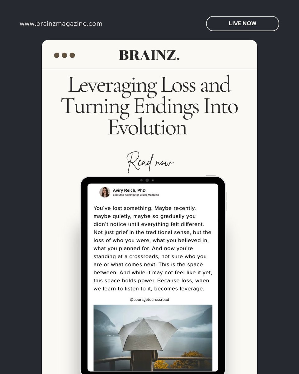 Leveraging your loss means saying yes to the unknown. It means standing at the crossroads, not with fear, but with fierce curiosity. You haven’t lost your way. You’re standing at the threshold of a new one. 

Full article ⬇️:

brainzmagazine.com/post/leveragin…