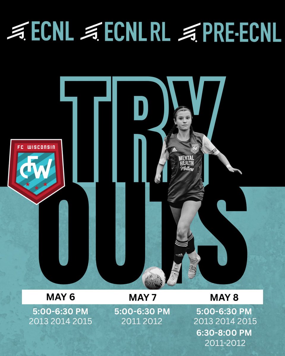 Join the best! Sign up to become a part of FCW and play with the best, against the best, in the nations top competitions! fcwisconsingirlssoccer.com/u11-u15-tryout…