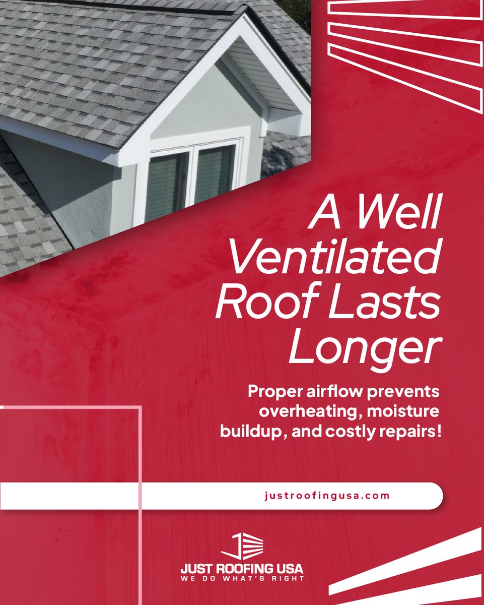JustRoofingUSA's tweet image. 💨 Your attic plays a bigger role in your roof’s health than you think! 🏠

Poor ventilation can cause heat damage, moisture buildup, and ice dams. 

Schedule a ventilation check today: hubs.ly/Q03jzfr10 

#JustRoofingUSA #LuxuryRoofing #RoofingBlog #Ohio #Columbus #Powell