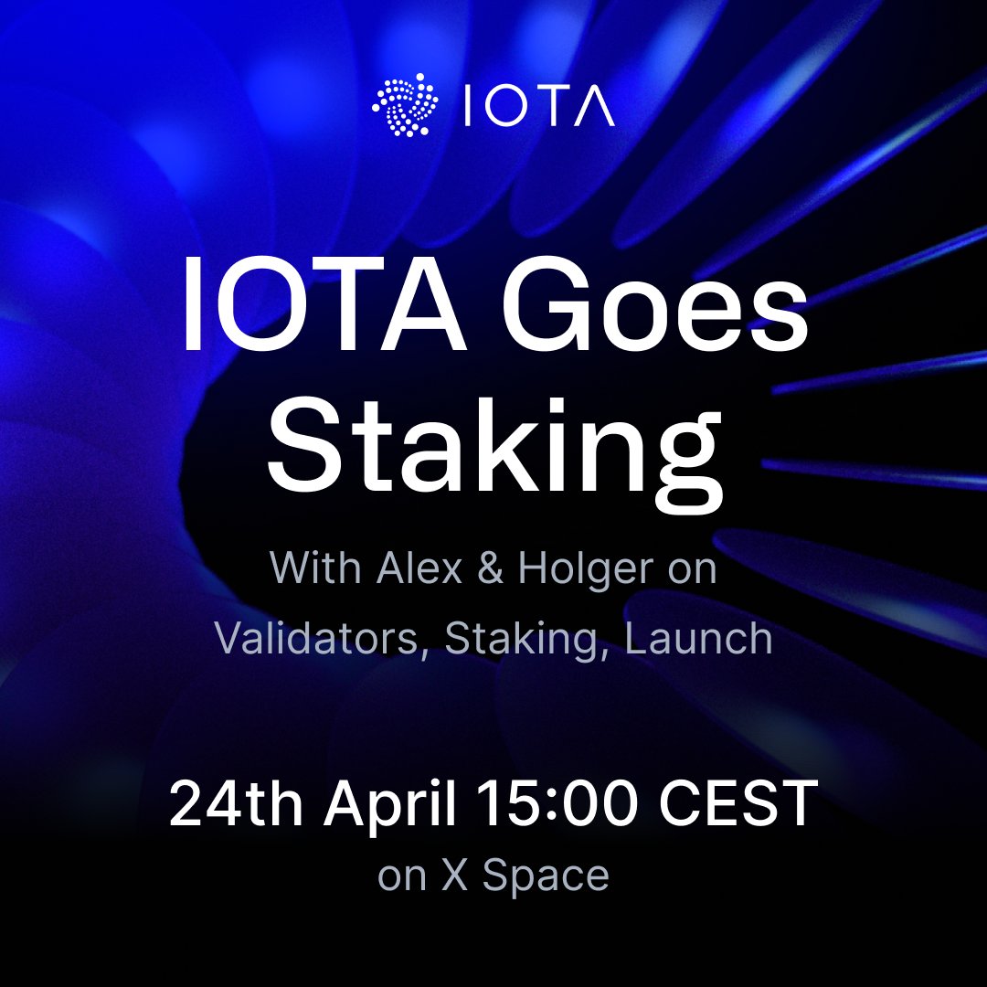 🔔 Did you have a good time at the Rebased Townhall? We've got more for you! Join an extra special X-Space tomorrow on staking, validators &amp; the Mainnet launch: 
🗓️ April 24th, at 3PM CEST 
👥 with <a href="/alexsporn/">alex.iota</a> &amp; <a href="/PhyloIota/">Phylo.iota</a> ⤵️
x.com/i/spaces/1YqKD…