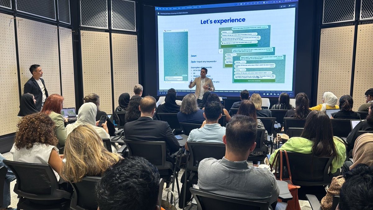 Shan Han 🍊 (@hanshanhk) on Twitter photo speaking of cool things in Dubai, had a blast hosting an AI x education workshop for <a href="/DubaiFuture/">Dubai Future Foundation</a> at #Dubaiaiweek2025
defs feels like Dubai and the UAE are leading blockchain and AI technology adoption in business and education.
eager to forge more partnerships in the region speaking of cool things in Dubai, had a blast hosting an AI x education workshop for <a href="/DubaiFuture/">Dubai Future Foundation</a> at #Dubaiaiweek2025
defs feels like Dubai and the UAE are leading blockchain and AI technology adoption in business and education.
eager to forge more partnerships in the region