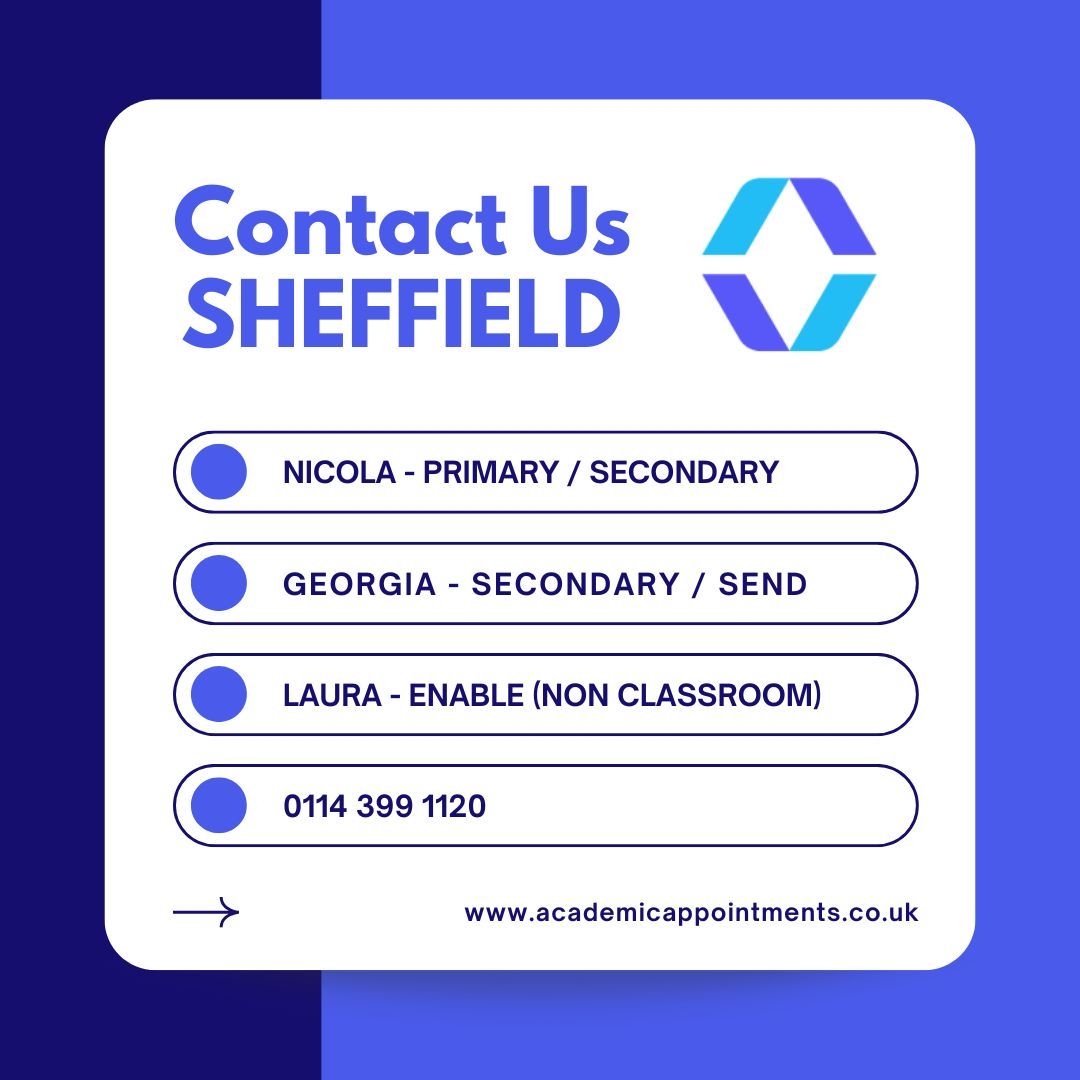 Looking for work in Sheffield and surrounding areas? 

#education #recruitment