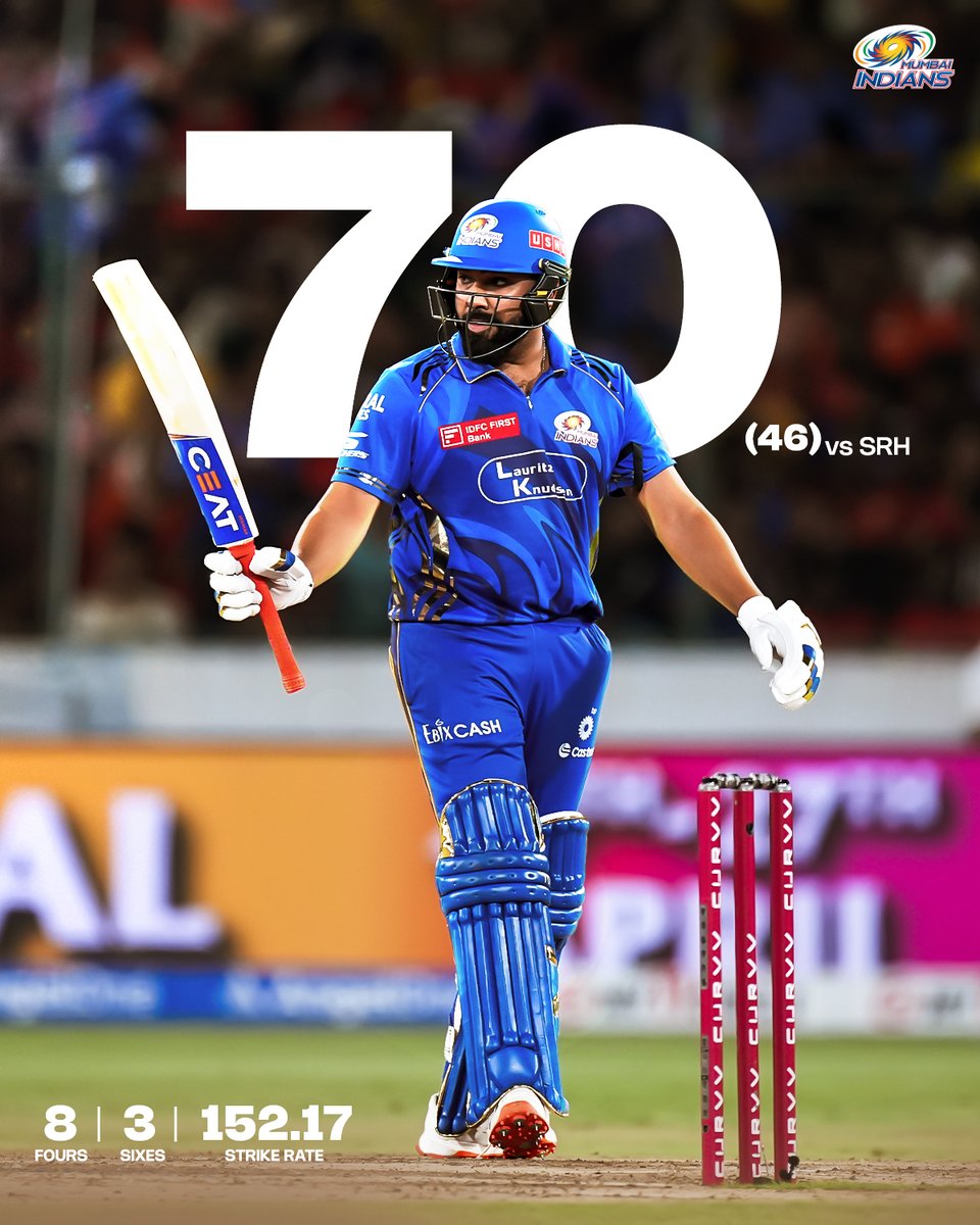𝗦𝗔𝗟𝗔𝗔𝗠 𝗥𝗢𝗛𝗜𝗧 𝗕𝗛𝗔𝗜 🫡🔥

#MumbaiIndians #PlayLikeMumbai #TATAIPL #SRHvMI