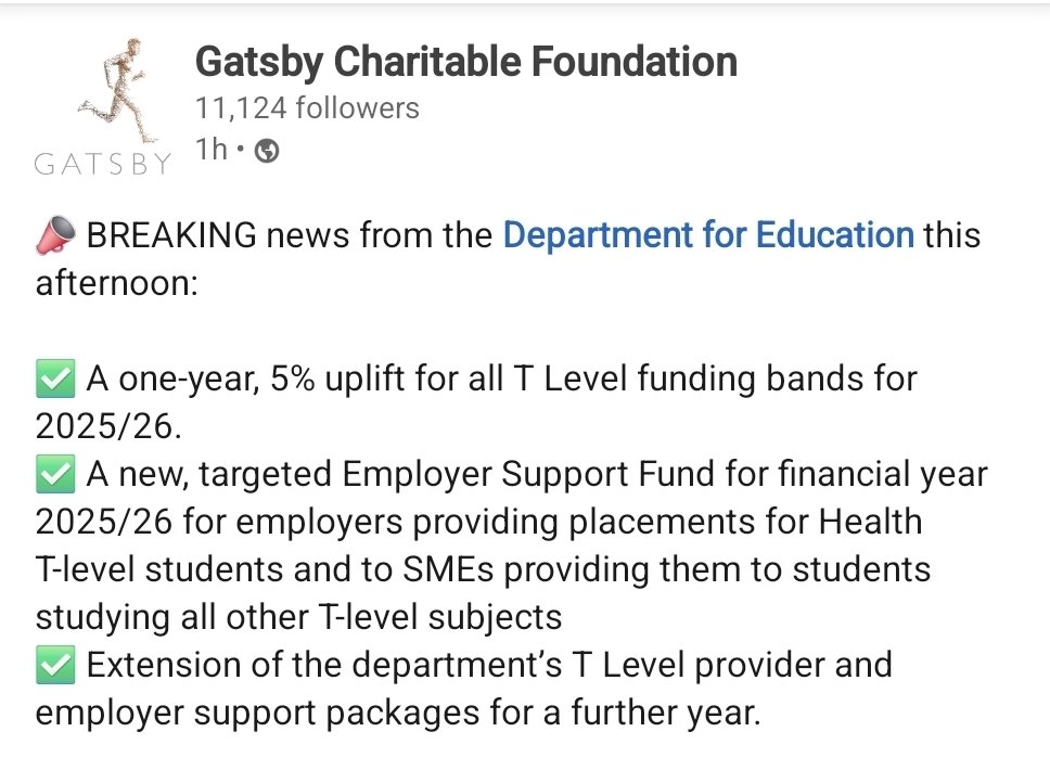 Robert Halfon (@rthonrobhalfon) on Twitter photo Some good news on funding for T levels & focused employer support fund. Glad <a href="/educationgovuk/">Department for Education</a> <a href="/Jacqui_Smith1/">Jacqui Smith</a> is committed to them 👇 Some good news on funding for T levels & focused employer support fund. Glad <a href="/educationgovuk/">Department for Education</a> <a href="/Jacqui_Smith1/">Jacqui Smith</a> is committed to them 👇