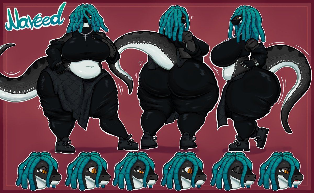 Reasue_'s tweet photo. 💚 OC - Naveed - Reference Sheet 🐍

✨ Many thanks to: @Spiritualchill7 for all this commission ✨

#oc #furry #commission #snake #snakegirl #bigbutt #chubby #bigbreast https://t.co/Cxm1JfgM3x