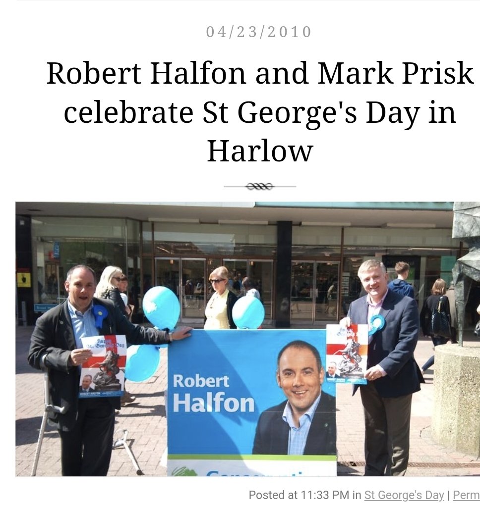 Robert Halfon (@rthonrobhalfon) on Twitter photo Happy St George's Day. Proud to be 🏴 & 🇬🇧. Remembering happy campaigning days in Harlow in 2010, alongside former MP <a href="/PriskMark/">Mark Prisk</a> Happy St George's Day. Proud to be 🏴 & 🇬🇧. Remembering happy campaigning days in Harlow in 2010, alongside former MP <a href="/PriskMark/">Mark Prisk</a>