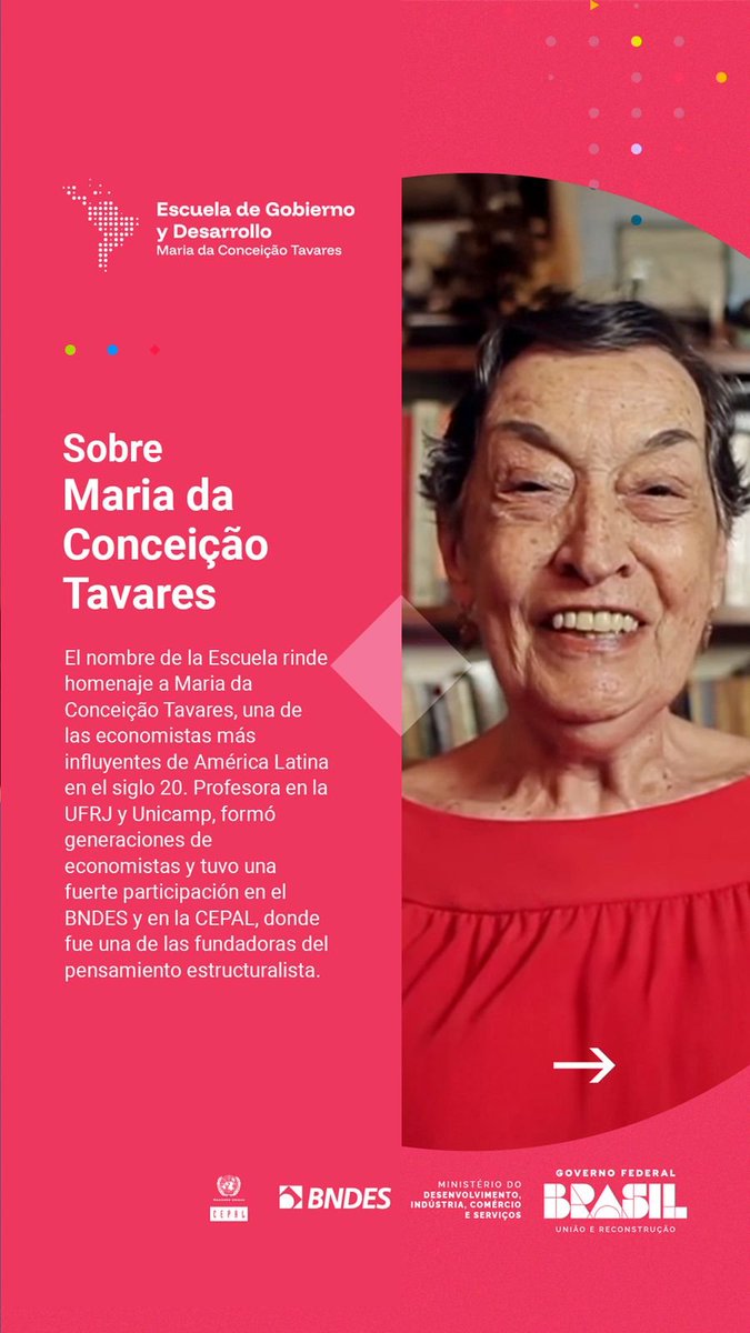 1. El próximo viernes 25 cierra el llamado de la 1° edición de la Escuela de Gobierno y Desarrollo Maria da Conceição Tavares, que se llevará a cabo de manera virtual y presencial(Rio de Janeiro y Santiago de Chile).