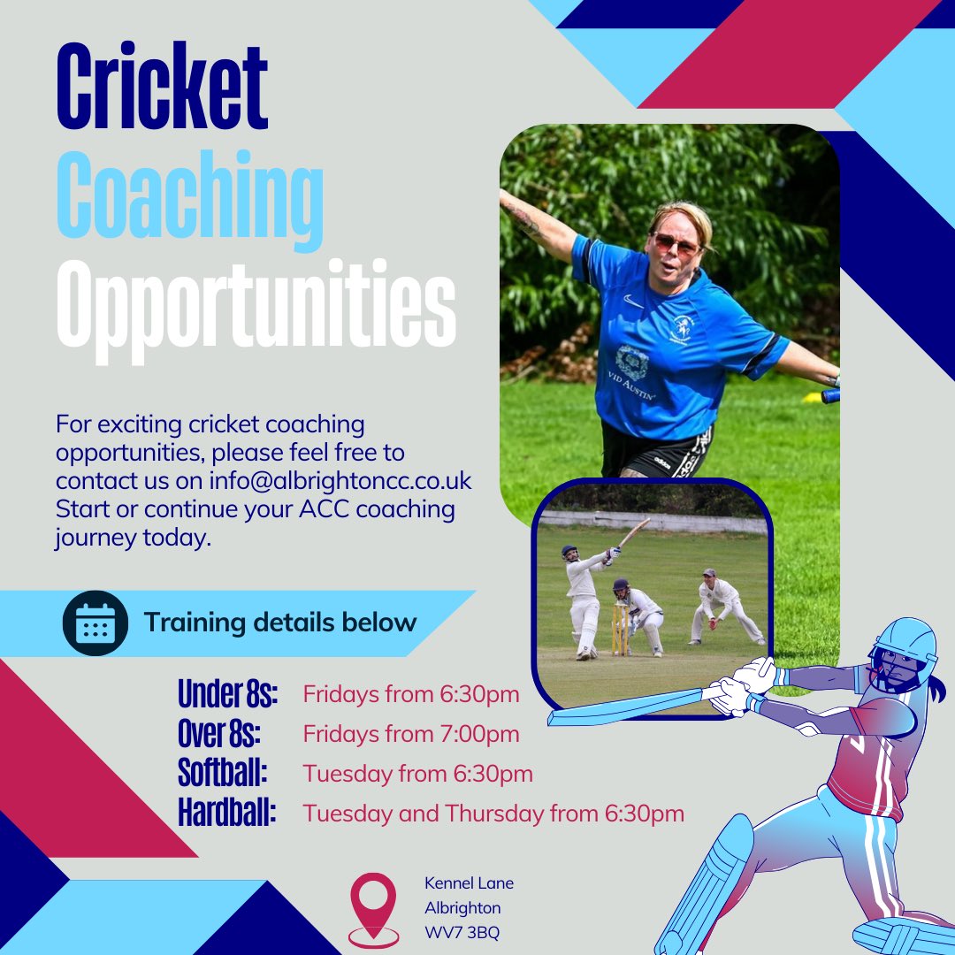 Interested in coaching cricket? We’ve got plenty of opportunities at Albrighton Cricket Club — get in touch, we’d love to hear from you!