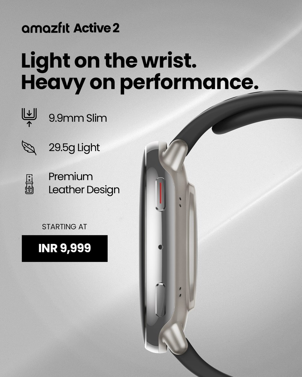 AmazfitIN's tweet image. &quot;Turn up the brightness&quot; with just your voice! The Amazfit Active 2 listens when you speak and tracks your health 24/7—even during sleep. Starting at ₹9,999, it&apos;s smart tech that actually understands you. in.amazfit.com/products/activ…
#Smartwatch #VoiceCommand #WellnessTech